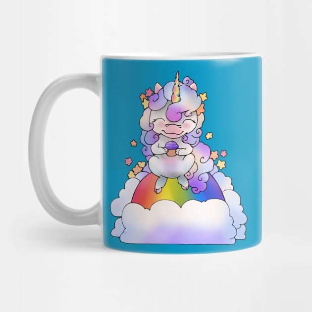 Kawaii Unicorn Cupcake Cloud (and Rainbow!) by LyddieDoodles